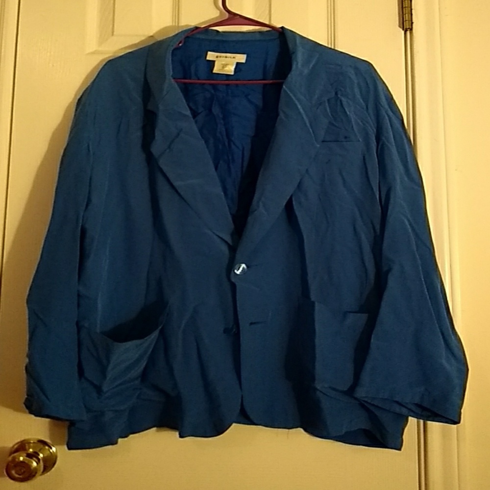 Royal blue silk dress jacket